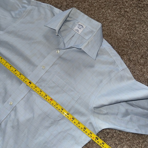 Brooks Brothers Men’s Long Sleeve Button Up Shirt 16 1/2 - 4/5 Plaid Blue EUC - Picture 3 of 4